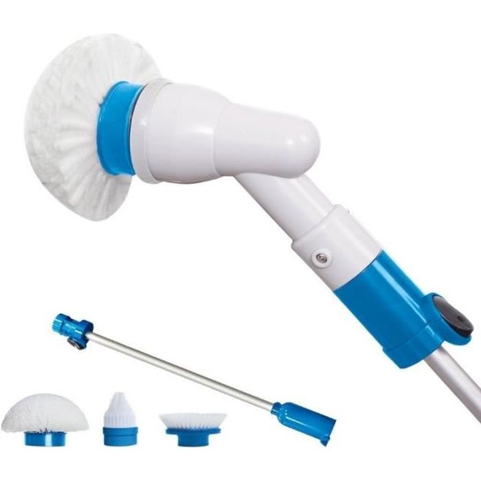 Nettoyant Brosse de Nettoyage ÉLectrique Spin Scrubber Cuisine Salle de  MéNage Rechargeable Brosse de Nettoyage Rotative