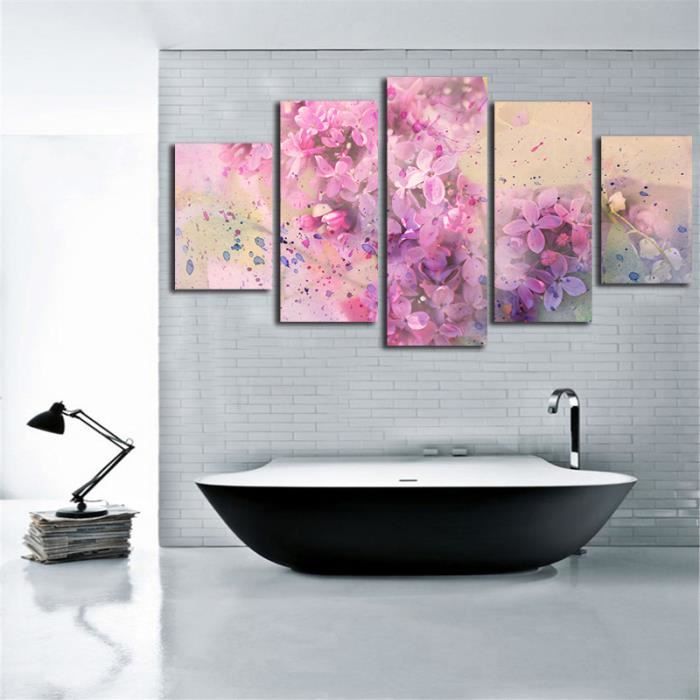 No Frame 5 Pieces Fleur Abstraite Mur Classique Peinture Paysage