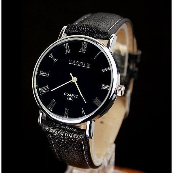 Yazole Montre Homme Cuir Montre à quartz - Cdiscount Bijouterie