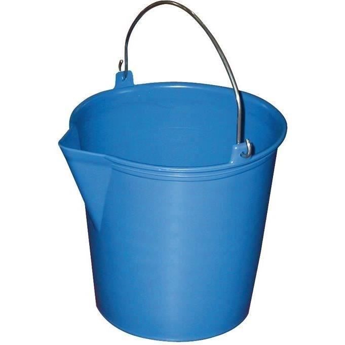 Seau de ménage gradué à bec verseur - ALUMINIUM ET PLASTIQUE - 13 L - Bleu