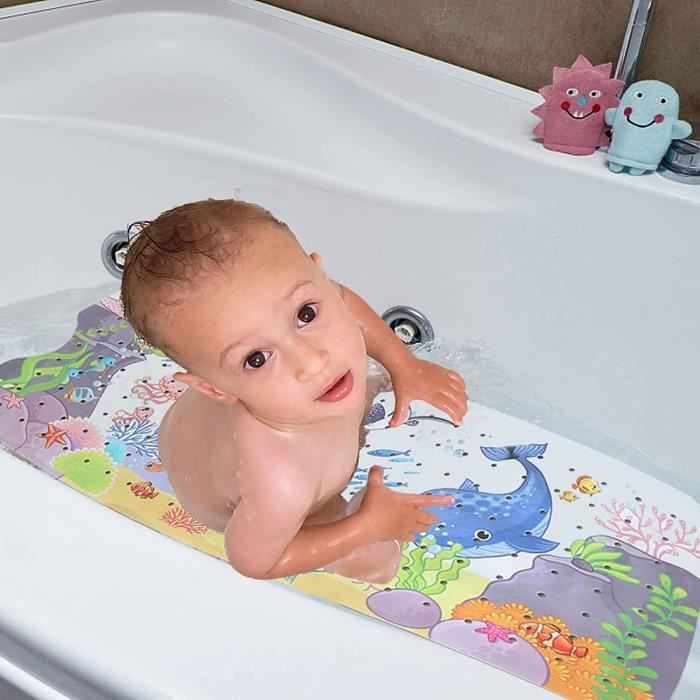 Tapis Baignoire Antiderapant Bebe 100x40cm Extra Long Tapis De Bain Antiderapant Tapis De Bain Enfant Lavable En Machine Tapis Bain Cdiscount Bricolage