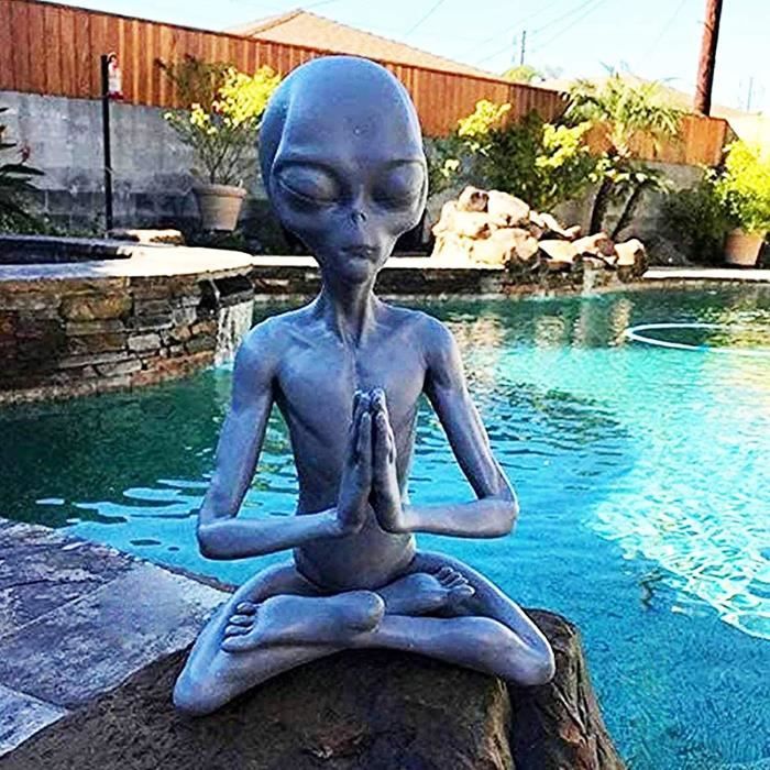 AJWAlien Statuette D'alien De l'espace Extra Terrestre Statue Figurine