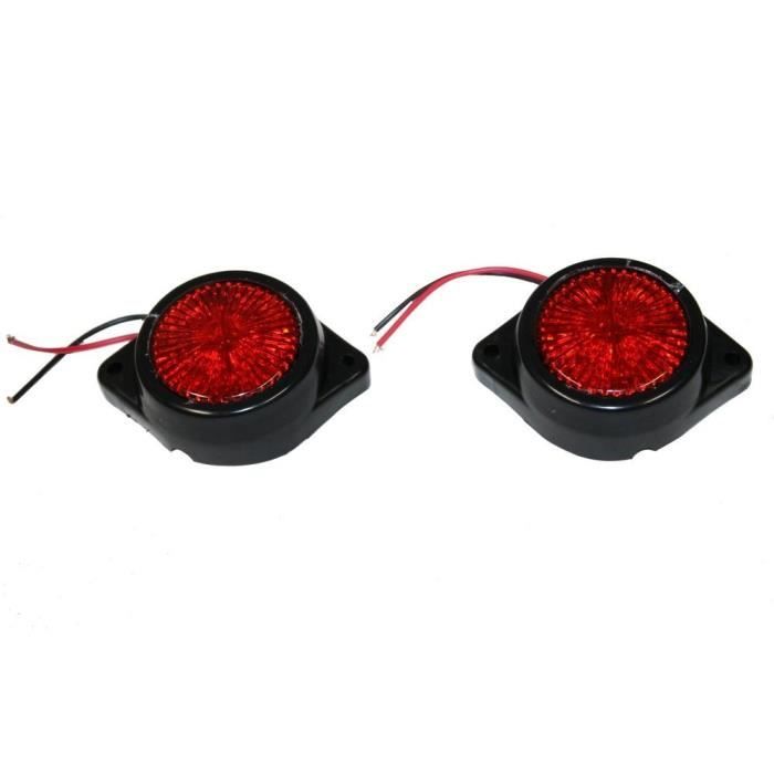 2 Feux De Gabarit LED Tricolores Pour Remorque - 12V/24V, Rouge/blanc/orange, étanches, Universels - 2
