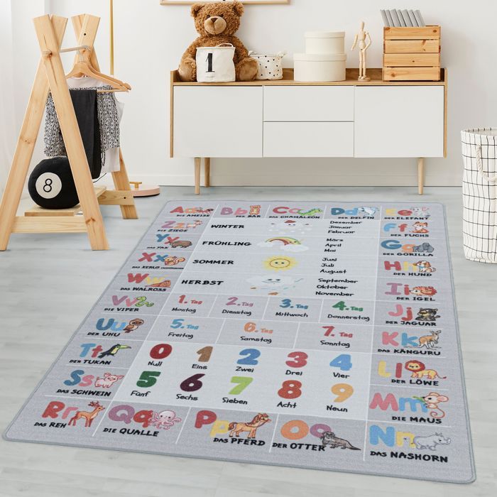 Carpetsale24 Tapis enfant tapis déveil Tapis dapprentissage coloris gris 160x230 cm tapis chambre enfant tapis chambre bébé