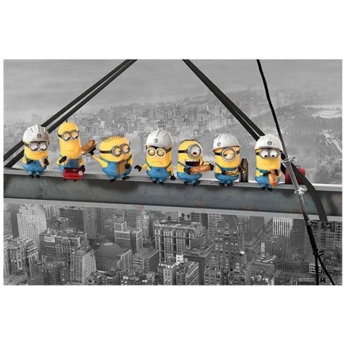 Despicable Me – Lunch On A Skyscraper 40 X 59 Cm Impression Sur Bois – Décoration Officielle Minions