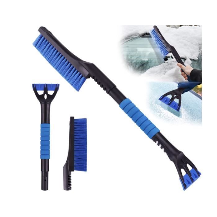 Grattoir à Glace 2 En 1 Avec Brosse à Neige – Outil Voiture Hiver, Grattoir Pare-Brise + Balai, Manche Mousse Ergonomique (pour Auto, SUV, Camion)