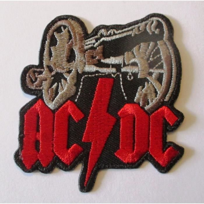 patch thermocollant ACDC canon inscriptionrouge 6.5x6cm hard rock groupe