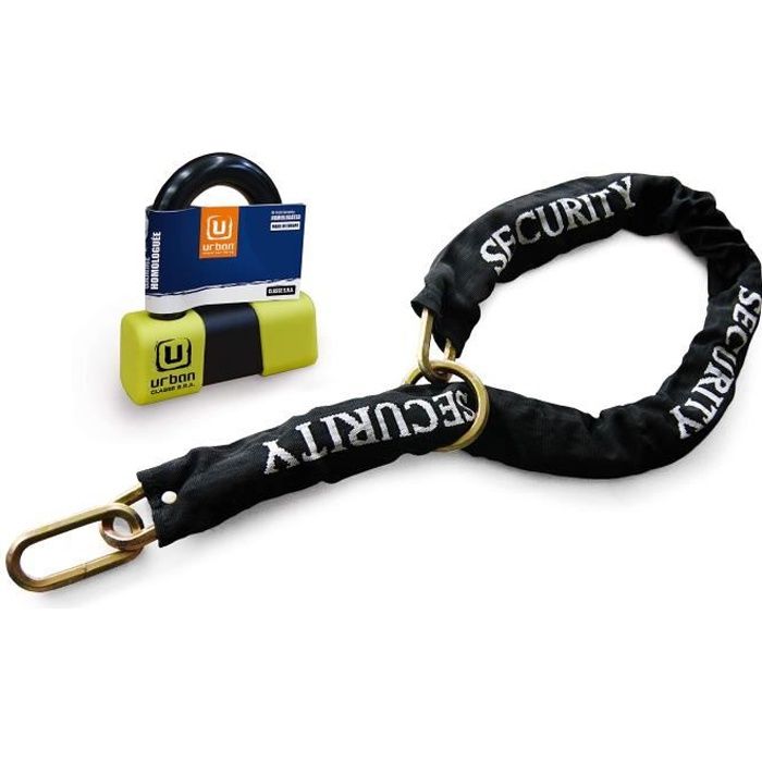 Chaîne ø15mm L120cm Kit Antivol Mini U Urban Homologué SRA Antivols  Accessoires auto