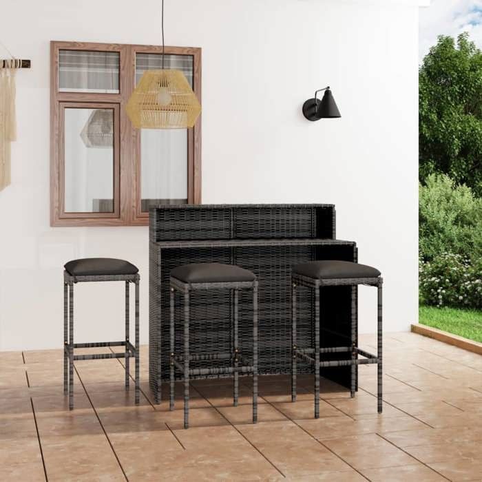 vidaXL Ensemble de bar de jardin 4 pcs - vue 3
