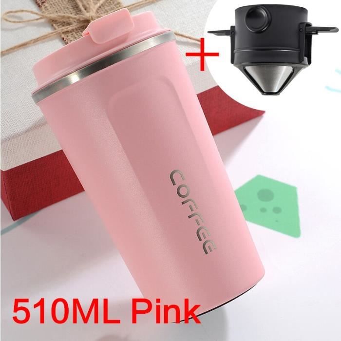 Petit déjeuner - Café,Gobelet filtre à café, 350ml 510ml, Portable et  réutilisable, sans papier, goutte à - Type 510ml Pink Set
