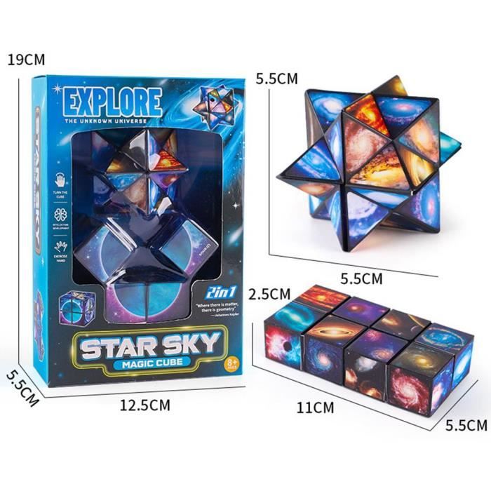 Infinity Cube Magnétique Anti-Stress Galaxie Bleue – Jouet 3D IQ Aimanté 55 Mm – Enfant 8 Ans Et Adulte