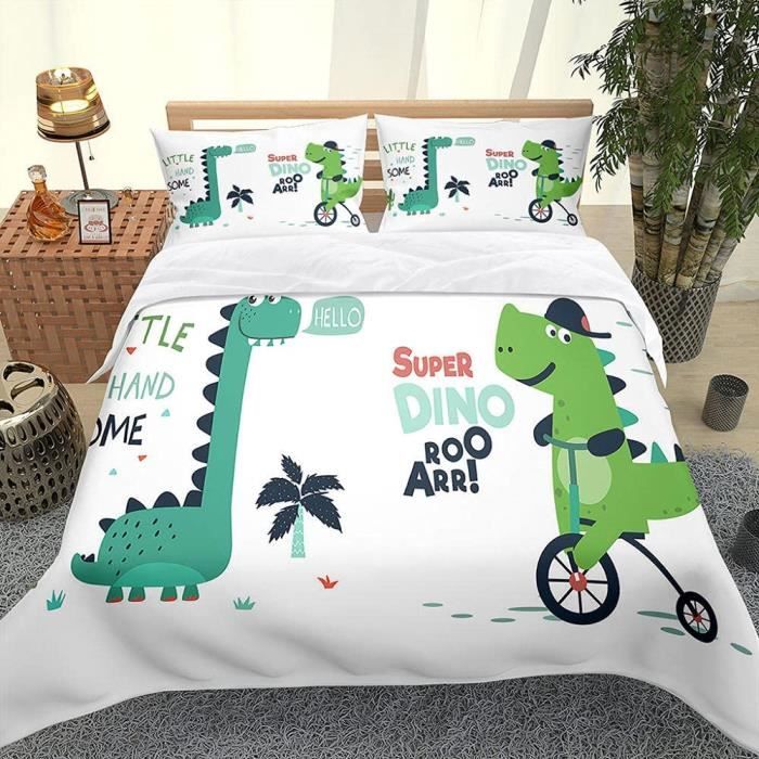 Drap Housse Bébé Microfibre Dinosaure 80x160cm - Doux, Respirant, Élastique 4 Côtés - Berceau, Couffin
