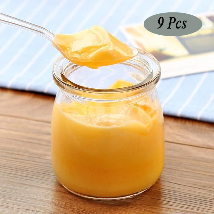 9 Pot Yaourt Ou Creme Dessert En Verre Avec Couvercles Pot De Mousse Contenance 0 Ml Cdiscount Electromenager