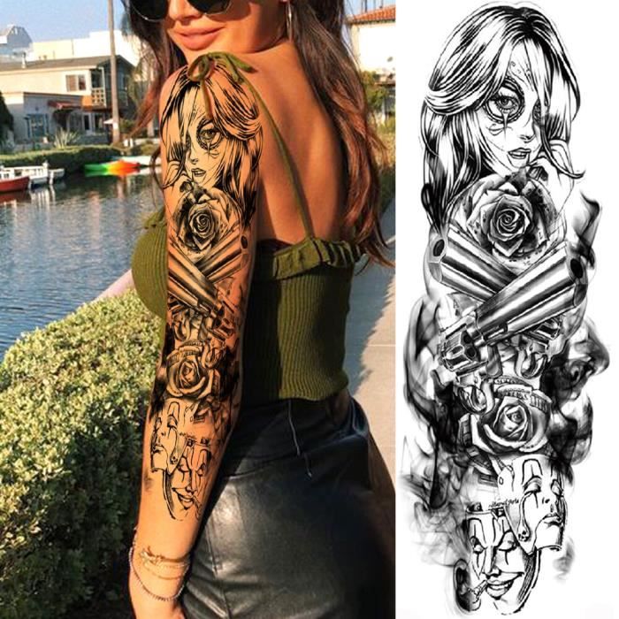 Autocollant De Tatouage Temporaire, Étanche, Pour Poignet Et Bras