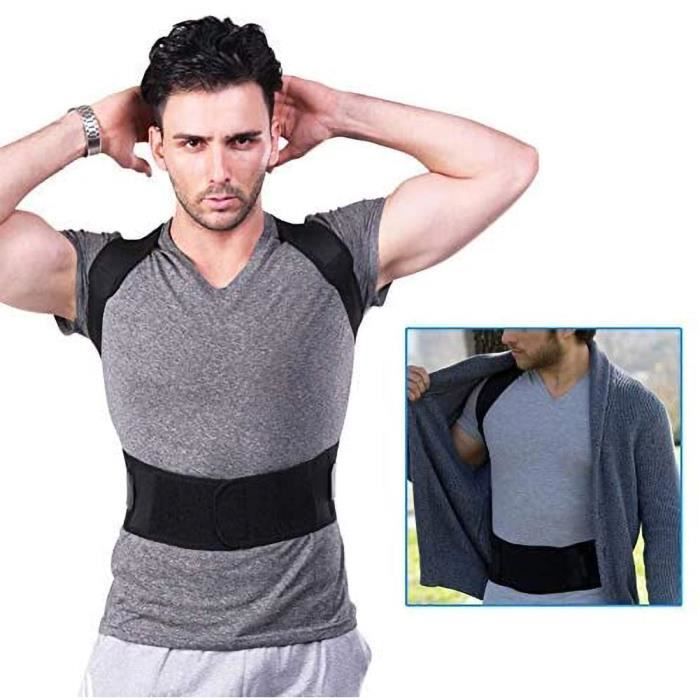 ebtools correcteur de posture hommes femmes réglable épaule ceinture ceinture soutien dos posture correcteur (noir l)