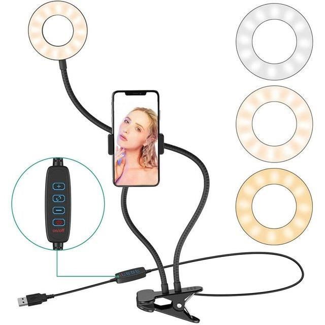 Flash Selfie Portable: Anneau Lumineux 128 LED, 3500-6500K, Peut Être