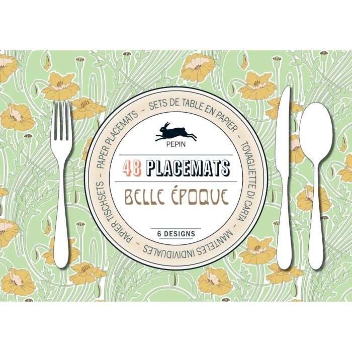 Bloc De 48 Sets De Table Decoratifs En Papier Belle Epoque Pepin