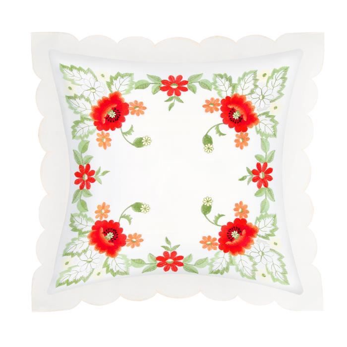 Housses de coussin - AVIZAR - Lot de 2 - 40x40 cm - Brodées - Tableau Floral Housses de coussin - AVIZAR - Lot de 2 - 40x40 cm - Brodées - Tableau Floral