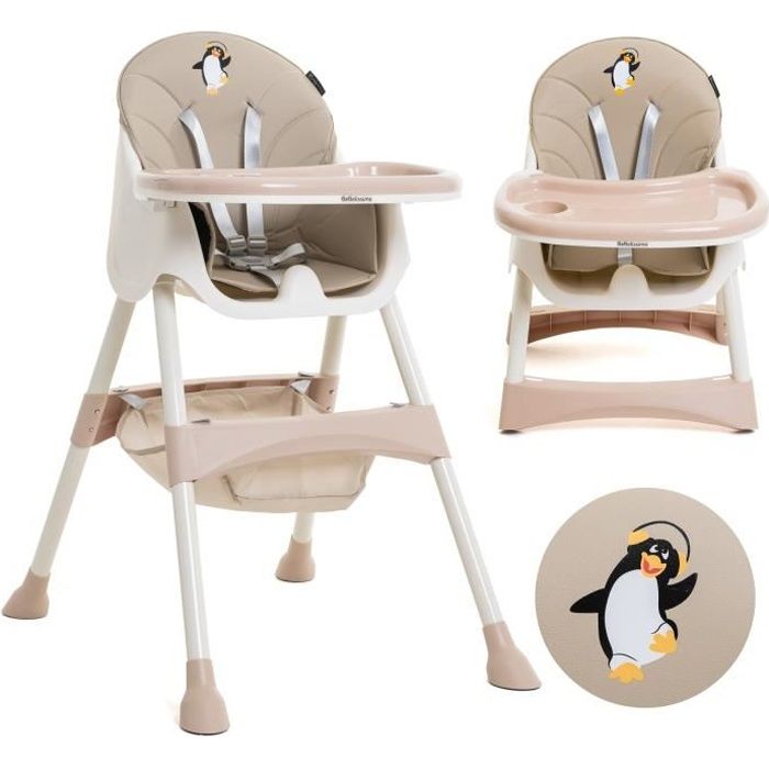 Chaise haute bébé repas SINBIDE - 2 hauteurs réglables - plateau réglable -  Ceinture de sécurité ROSE - Cdiscount Puériculture & Eveil bébé