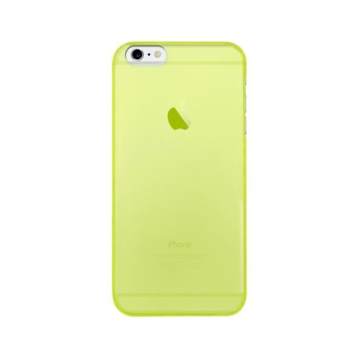 Bigben Connected Coque Rigide Iphone 6 6s Translucide Jaune Fluo