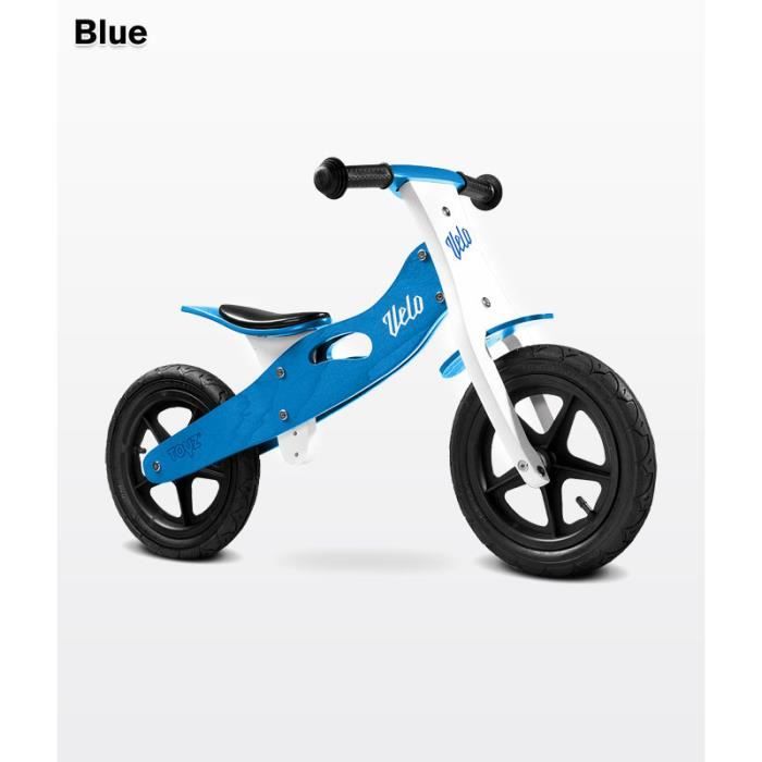 Velo Sans Pedales Draisienne En Bois Enfant 3 6ans Velo Bleu Achat Vente Draisienne Cdiscount