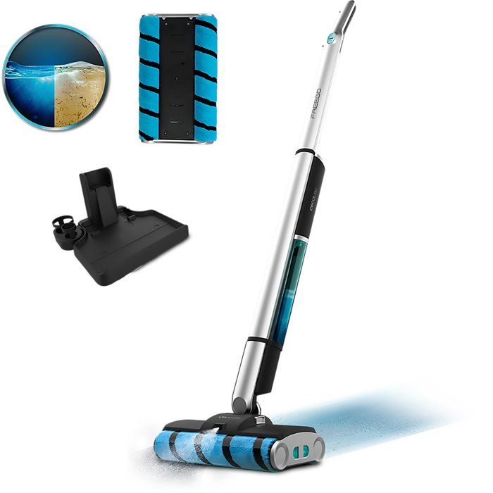 Aspirateur balai laveur - CECOTEC - FreeGoWash TwiceSpray - 60 W - 40 min - 450 ml - Gris - Cecotec