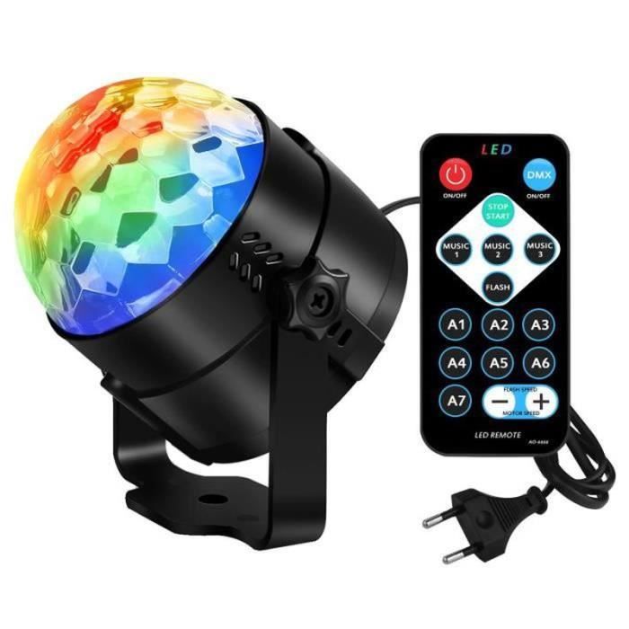 Lampe Disco 3-en-1 Avec Stroboscope & Commande Vocale - Boule à Facette Fête - Projection 600m² - USB