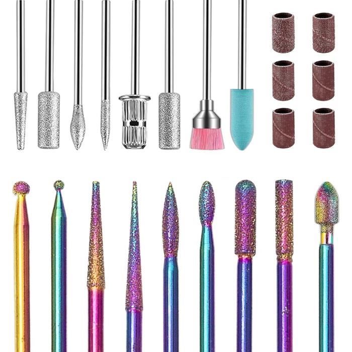 CGBE Embout Ponceuse Ongles Céramique, 7Pcs 3/32 Forets à Ongles