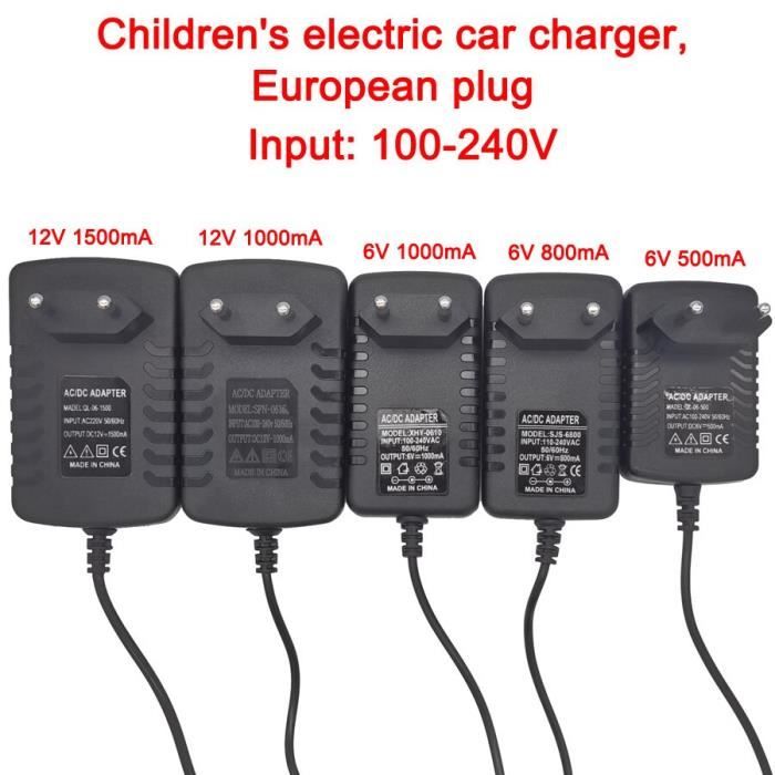 Adaptateur Chargeur AC 12V 1A Pour Enfants électrique Voiture de