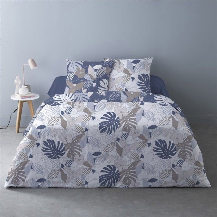 Housse de couette 240x220 Chika bleu + 2 taies