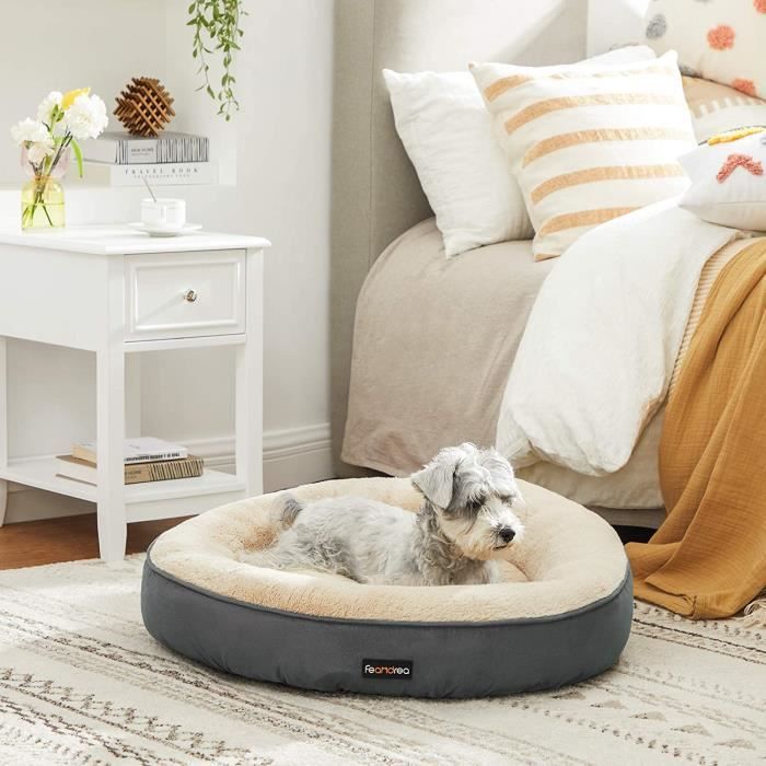 FEANDREA Panier pour Chien Rond Lit Chat Donuts ø 60 cm Gris Foncé PGW060G02 FEANDREA Panier pour Chien Rond Lit Chat Donuts ø 60 cm Gris Foncé PGW060G02