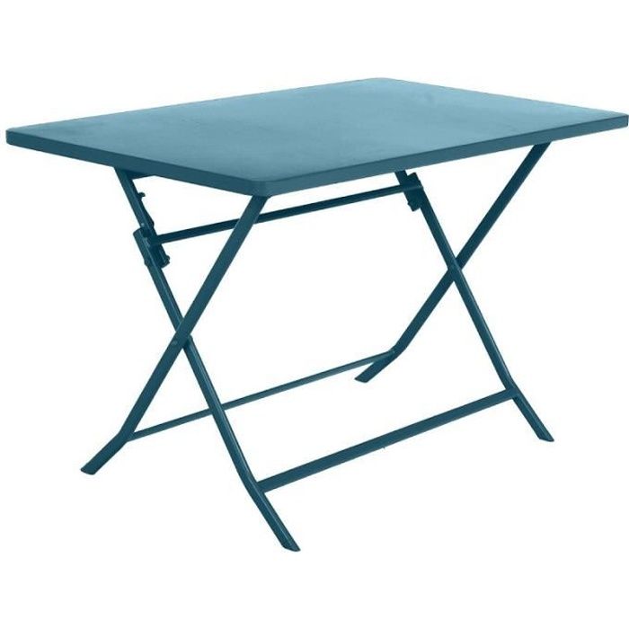 Table extérieur rectangulaire - HESPERIDE - Greensboro - Bleu - Pliant - Métal