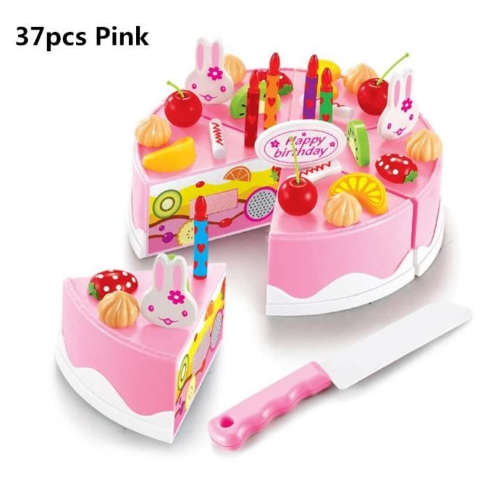 37 Pieces Gateau D Anniversaire Jouet Bricolage Fruits Creme Noel Coffret Cadeau Enfants 37pcs Rose Cdiscount Jeux Jouets