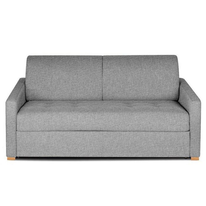 canape convertible express birdy 140cm matelas 16cm mono assise capitonnee tweed gris silex gris tissu inside75 cdiscount maison