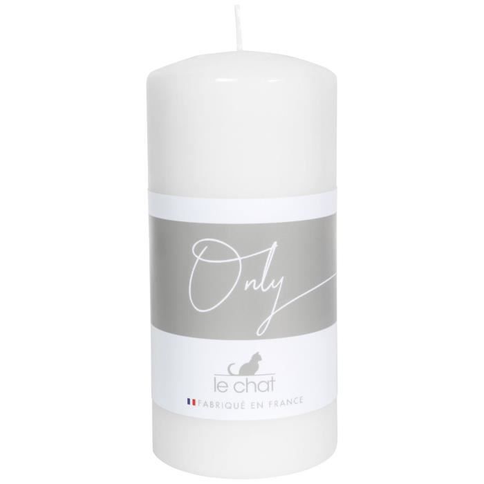 Le Chat Bougie Cylindrique Blanche Grand Modele 68x145mm Cdiscount Maison