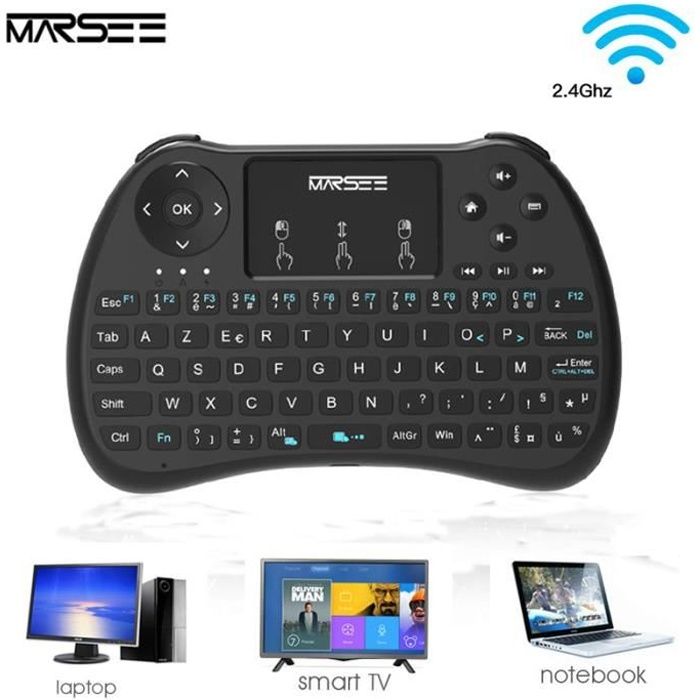 Mini-Clavier Sans Fil, AZERTY Avec Touchpad Pour PC,Mini PC.