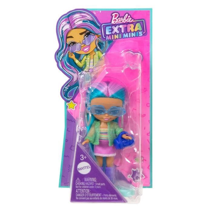 Poupee Barbie Extra Mini Minis MATTEL HLN45 Cheveux arc en ciel Accessoires Cdiscount Jeux Jouets
