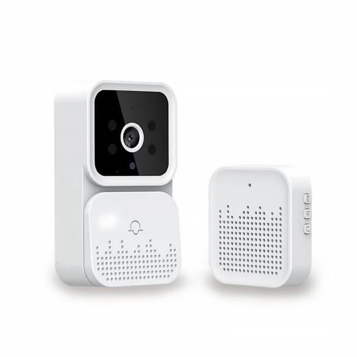 Mini interphone vidéo avec téléphone d'application de sonnette sans fil audio bi, avec une caméra étanche et vision nocturne.