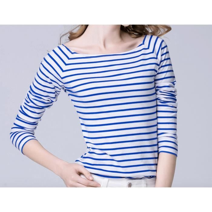 T-shirt manches longues à rayures argente femme | Morgan