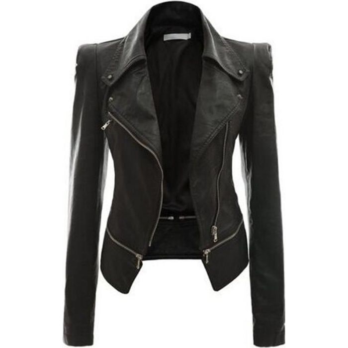 Veste simili cuir femme mi longue clearance