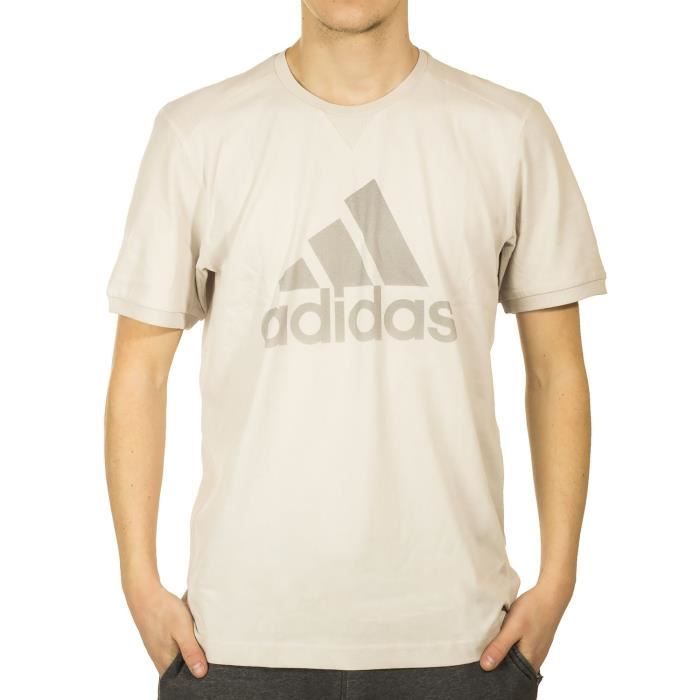 Mens beige adidas t shirt discount