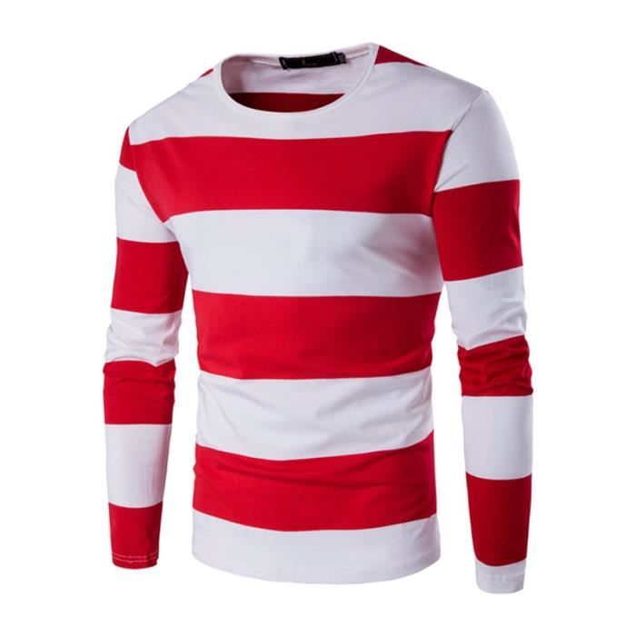 T shirt rayé rouge et blanc homme shop