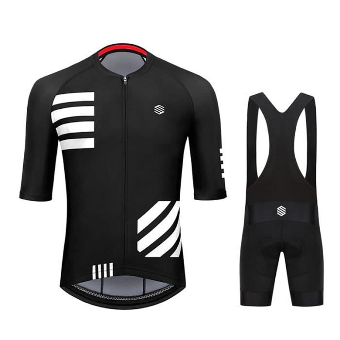 Old Man - Ete Maillot de Cyclisme Homme Pro Manche Courte Respirant + Cuissard à Vélo GEL