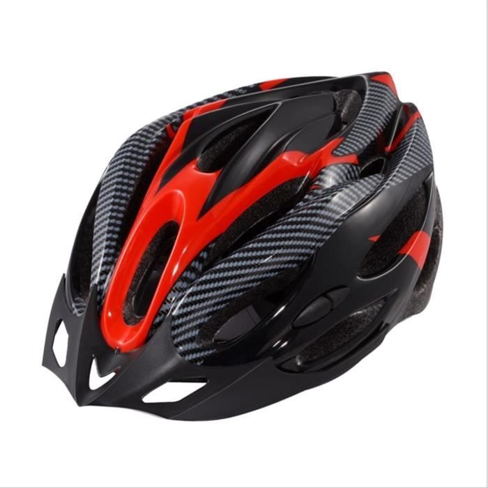 Casque Vélo Adulte Femme Homme avec Visière, Casque pour VTT Vélo  Trottinette Électrique avec Tour de Tête 52-62CM, Noir et Rouge - Cdiscount  Sport