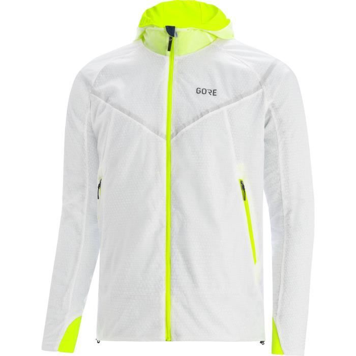 veste de ski - gore - thermique r5 gtx i - homme - blanc/jaune fluo - montagne