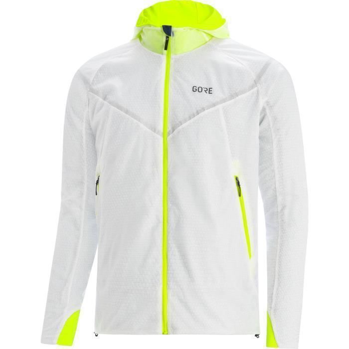 Veste de ski - Gore - Thermique R5 GTX I - Homme - Blanc/jaune fluo - Montagne Veste de ski - Gore - Thermique R5 GTX I - Homme - Blanc/jaune fluo - Montagne
