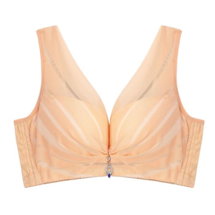 Soutien-Gorge Bandeau Femme Minimiseur Dentelle - Sans Armatures - Grande Taille - Confortable