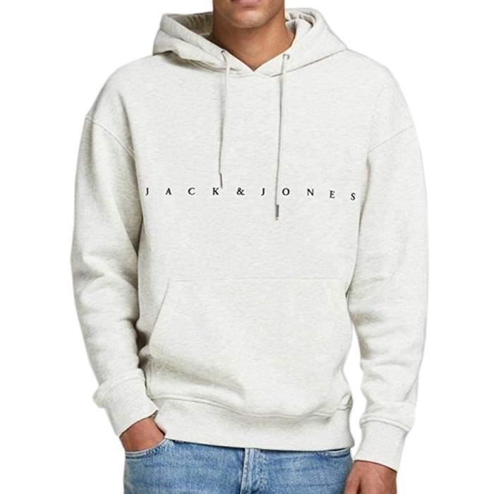 Sweat à capuche Blanc Chiné Homme Jack & Jones Copenhagen Blanc