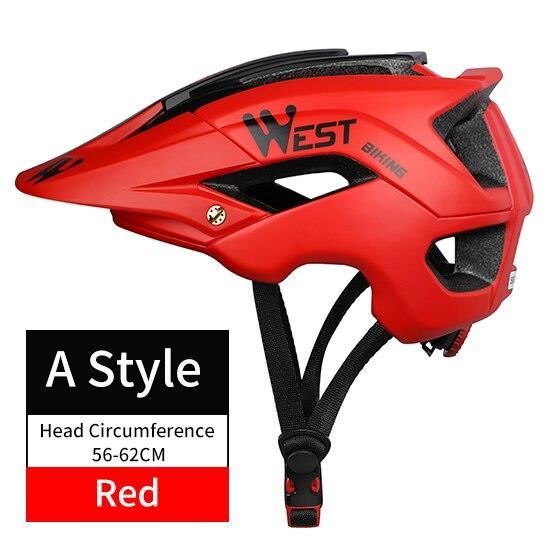 Casque de velo tout terrain vtt xc WEST BIKING A Style Red A Blanc Mixte Cdiscount Sport