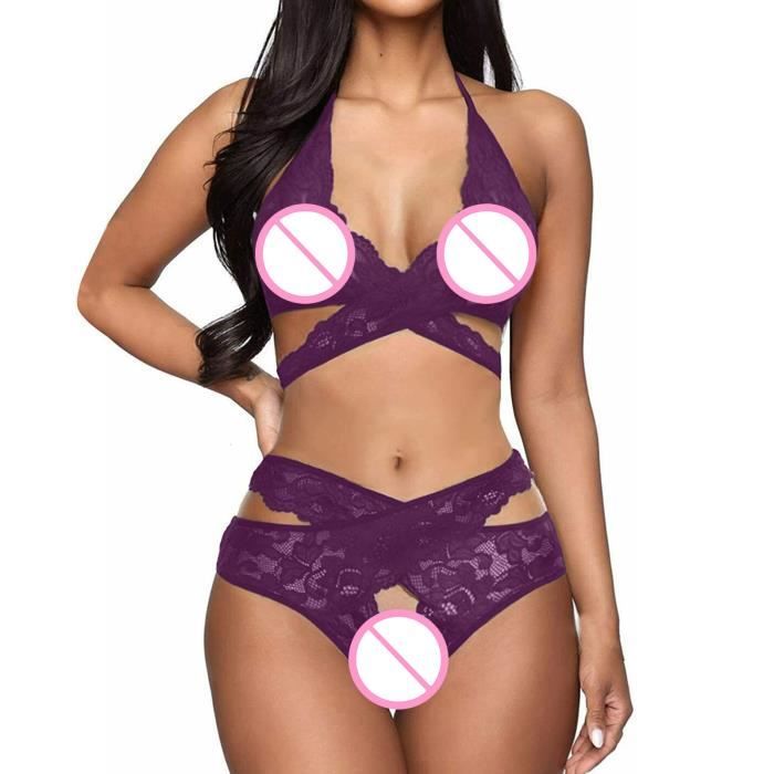 COORDONNES ENSEMBLE LINGERIE Soutien gorge Femmes Slip Fil Gratuit TRANSPARENT Belle culotte style Purple Purple Cdiscount Pret a Porter